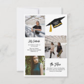 シックエレガントタイポグラフィツイン卒業パーティー 招待状 (裏面)