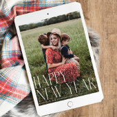 シックエレガントタイポグラフィハッピーニューイヤー1枚 シーズンカード