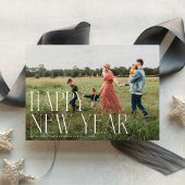 シックエレガントタイポグラフィハッピーニューイヤー1枚 シーズンカード