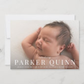 シックエレガントタイポグラフィ写真誕生のお知らせ 案内状 (正面)