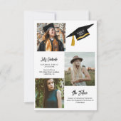 シックエレガントタイポグラフィ卒業パーティー募集 招待状 (裏面)