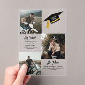 シックエレガントタイポグラフィ卒業パーティー アクリル招待状 (インサイチュ (ポータブル))