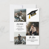 シックエレガントタイポグラフィ卒業パーティー 招待状 (裏面)