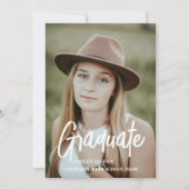 シックエレガントタイポグラフィ卒業パーティー 案内状 (正面)