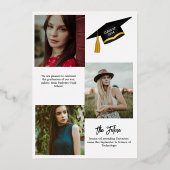 シックエレガントタイポグラフィ卒業パーティー 箔招待状 (裏面)