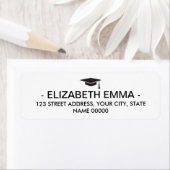 シックエレガントタイポグラフィ卒業差出人住所 ラベル (インサイチュ)