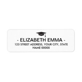 シックエレガントタイポグラフィ卒業差出人住所 ラベル