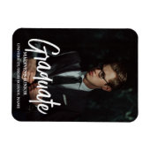 シックエレガントタイポグラフィ卒業式パーティーアナウンス マグネット (横)