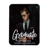 シックエレガントタイポグラフィ卒業式パーティーアナウンス マグネット (縦)