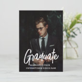 シックエレガントタイポグラフィ卒業式パーティーアナウンス 案内状 (スタンド正面)