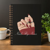 シックエレガントタイポグラフィ爪、 ネイル美しいサロンブラック プランナー手帳