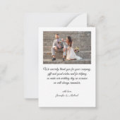 シックエレガントタイポグラフィ結婚の感謝してい2枚の写真 ノートカード (裏面)