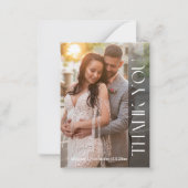 シックエレガントタイポグラフィ結婚の感謝してい2枚の写真 ノートカード (正面)