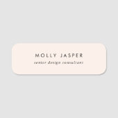 シックエレガントタイポグラフィ赤面ピンクフェミニン 名札 (正面)