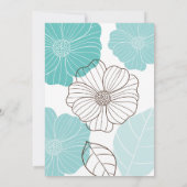 シックエレガントターコイズグリーンフローラブライダルシャワー 招待状 (裏面)