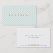 シックエレガントターコイズ格子パターン 名刺 (正面/裏面)