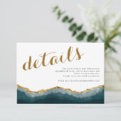 シックエレガントターコイズ金ゴールドアゲ結婚ート詳細 エンクロージャーカード (スタンド正面)