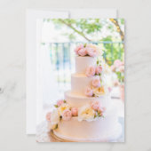 シックエレガントタートホワイトローズフローラ結婚ズInvt 招待状 (裏面)