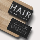 シックエレガントダイヤモンドシルバーヘアスタイリスト 名刺