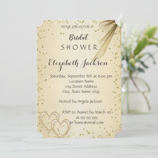 シックエレガントダイヤモンドブライダルシャワー 招待状 (スタンド正面)