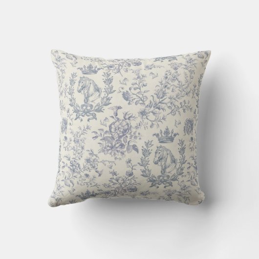 シックエレガントダスティブルーエクエストリアントワール クッション (裏面)