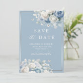 シックエレガントダスティブルーボホフローラ保存日付 セーブザデート (スタンド正面)