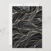 シックエレガントダスティブルー金ゴールドカスタムウェディング 招待状 (裏面)