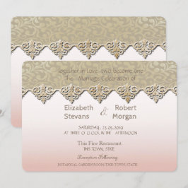 シックエレガントダマスウェディング招待状 招待状