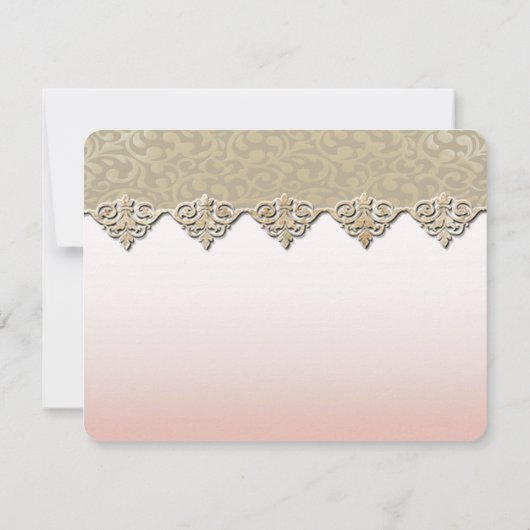 シックエレガントダマスクウェディリハーサルディナー 招待状 (裏面)