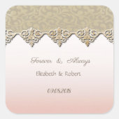 シックエレガントダマスクウェディング スクエアシール (正面)