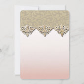 シックエレガントダマスクブライダルシャワー 招待状 (裏面)