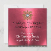 シックエレガントダマスク写真クリスマス シーズンカード (裏面)