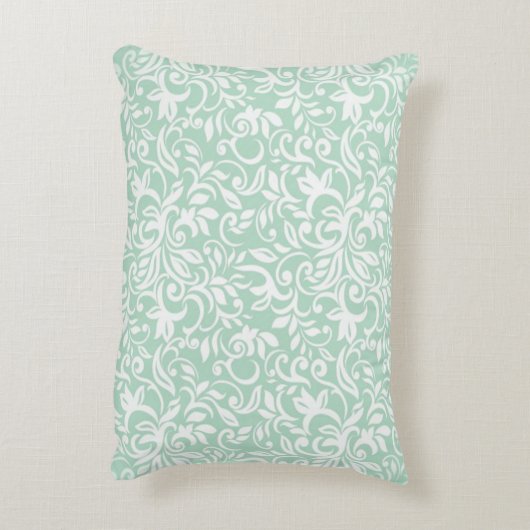 シックエレガントダマスク,バラ,メッセーやる気を起こさせるジ アクセントクッション (裏面(縦))