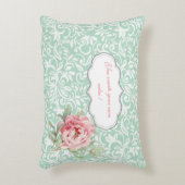 シックエレガントダマスク,バラ,メッセーやる気を起こさせるジ アクセントクッション (正面(垂直))