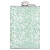 シックエレガントダマスク，バラ，メッセーやる気を起こさせるジ フラスク (裏面)