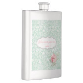 シックエレガントダマスク,バラ,メッセーやる気を起こさせるジ フラスク (右)