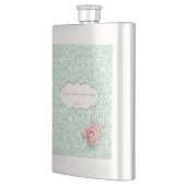 シックエレガントダマスク,バラ,メッセーやる気を起こさせるジ フラスク (左)