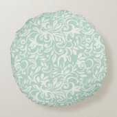 シックエレガントダマスク,バラ,メッセーやる気を起こさせるジ ラウンドクッション (裏面)