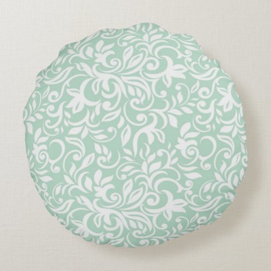 シックエレガントダマスク，バラ，メッセーやる気を起こさせるジ ラウンドクッション (裏面)