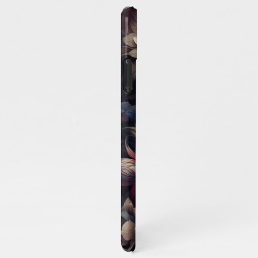 シックエレガントダリアスファインアートボタニカル絵を描ズ iPhoneケース (右側)