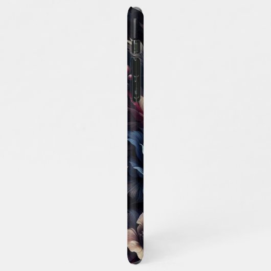 シックエレガントダリアスファインアートボタニカル絵を描ズ iPhoneケース (左側)