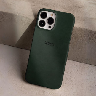 シックエレガントダークグリーン名前をカスタムする男らし iPhone 16 PROケース