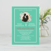 シックエレガントダークグリーン金ゴールドカスタムウェディング 招待状 (スタンド正面)