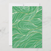 シックエレガントダークグリーン金ゴールドカスタムウェディング 招待状 (裏面)