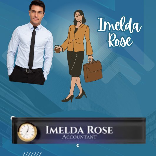 シックエレガントダークシンプル会計士 デスクネームプレート