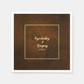 シックエレガントダークブラウン スタンダードカクテルナプキン (正面)