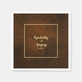 シックエレガントダークブラウン スタンダードカクテルナプキン