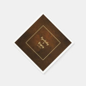 シックエレガントダークブラウン スタンダードカクテルナプキン (角)