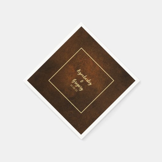 シックエレガントダークブラウン スタンダードカクテルナプキン (角)