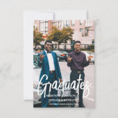 シックエレガントツインダブル卒業パーティー 招待状 (正面)